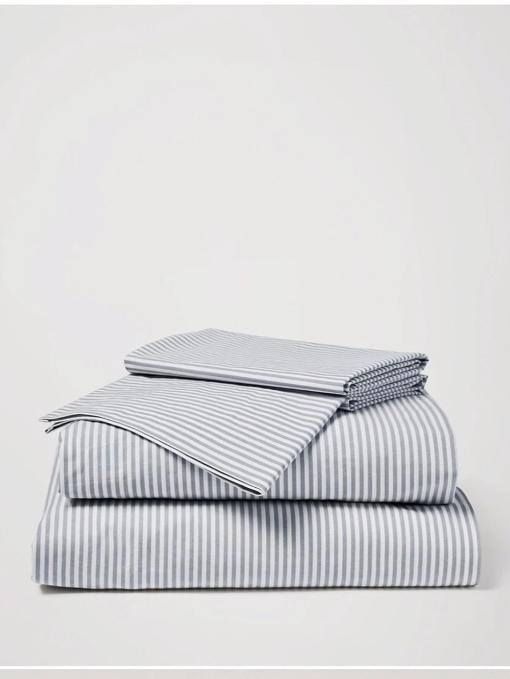 Pact Organic Cool-Air Percale King Sheet Set in Cottage Stripe